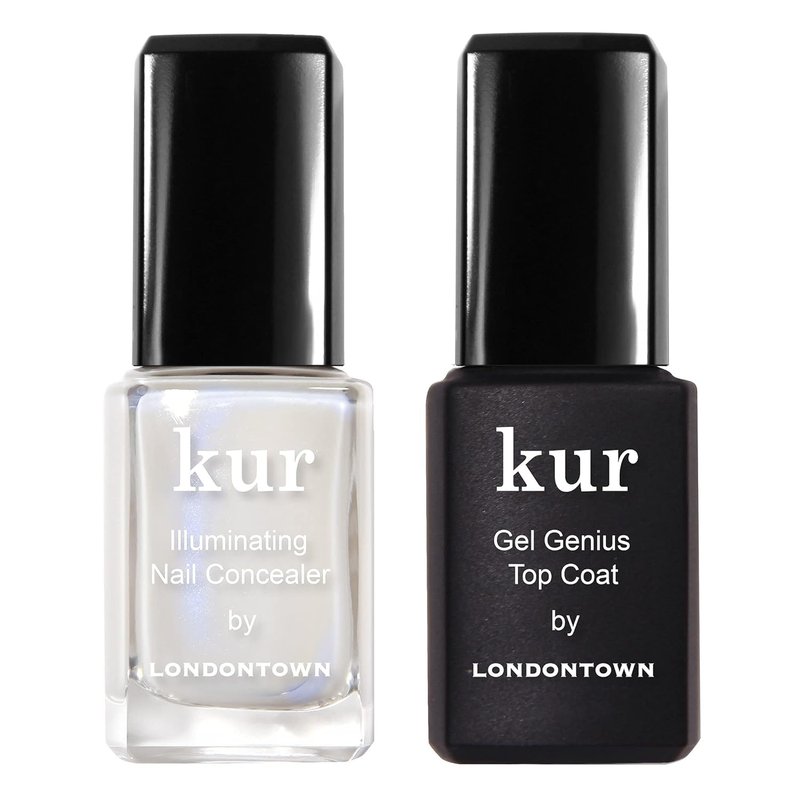 Nail Concealer & Gel Genius Top Coat Duo - Brighten & Illuminate Nails | Chip-Resistant Finish, 2-Piece Set, 0.4 Fl Oz