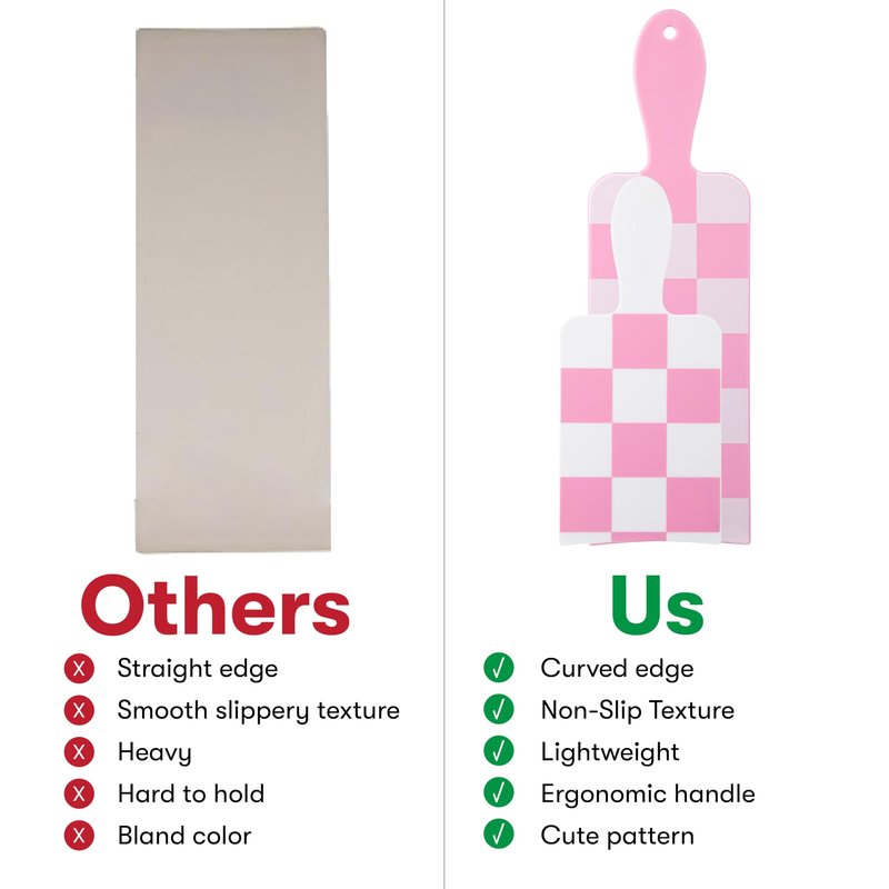 FRAMAR Checkered Balayage Board and Paddle Set - Long and Short Foil Board For Highlights, Balayage Hair Dye Kit, Hair Salon Supplies, For Enhanced Precision - 2 Pack - Pink and White