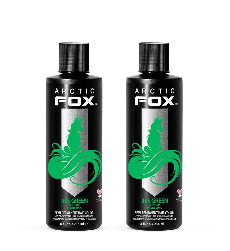 Arctic Fox Semi-Permanent Hair Dye - Vegan & Cruelty-Free Conditioning Formula | Vibrant Iris Green, 8 Fl Oz (Pack of 2)