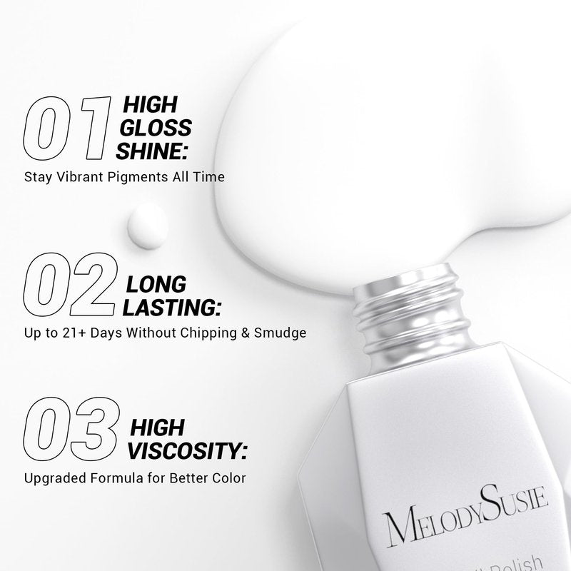 MelodySusie Thick Snow White Gel Nail Polish,15ML Soak Off UV LED White Gel Polish Christmas Gift for Women Nail Art Manicure Salon DIY Nail Design Decoration at Home-479