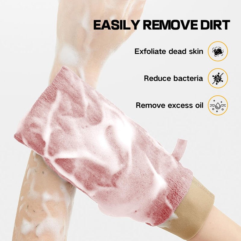 Shower Foot Rest and Exfoliating Gloves Set, Non-Slip No Drill Shower Step Pedal for Shaving Legs, Wall Mounted Bathroom Triangular Shower Shaving Foot Stool, Universal Bathroom Foot Pedal (1 Set)