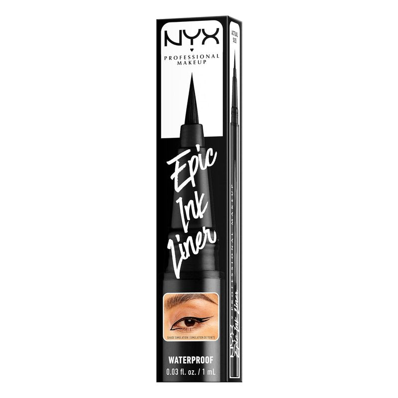 NYX Professional Makeup Epic Ink Liner - Waterproof Liquid Eyeliner in Black | Vegan Formula