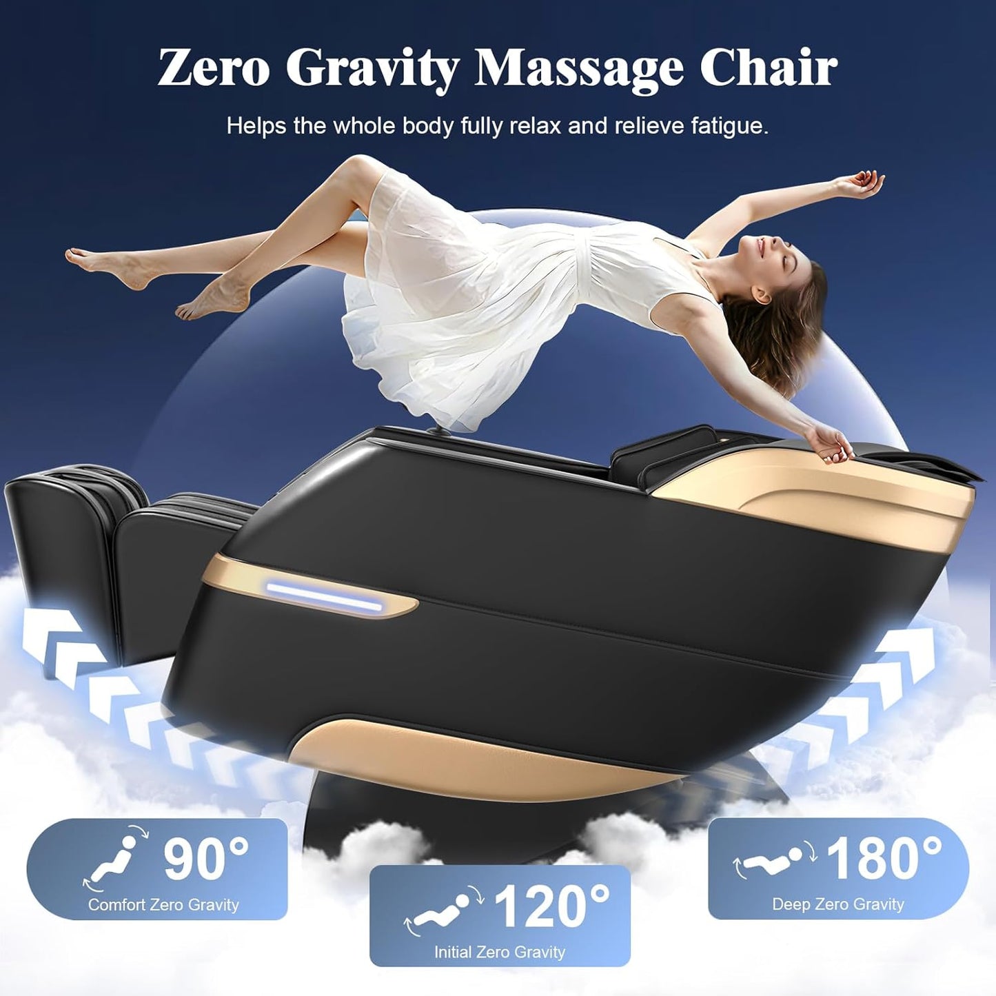 YONISEE 4D Massage Chair - Full Body Shiatsu Recliner with AI Control, Heating & Bluetooth | Zero Gravity SL-Track Design