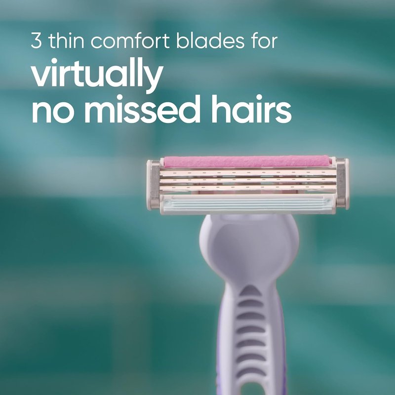 Gillette Venus Simply3 Women's Disposable Razors - 4 Count Pack for Smooth Shaving