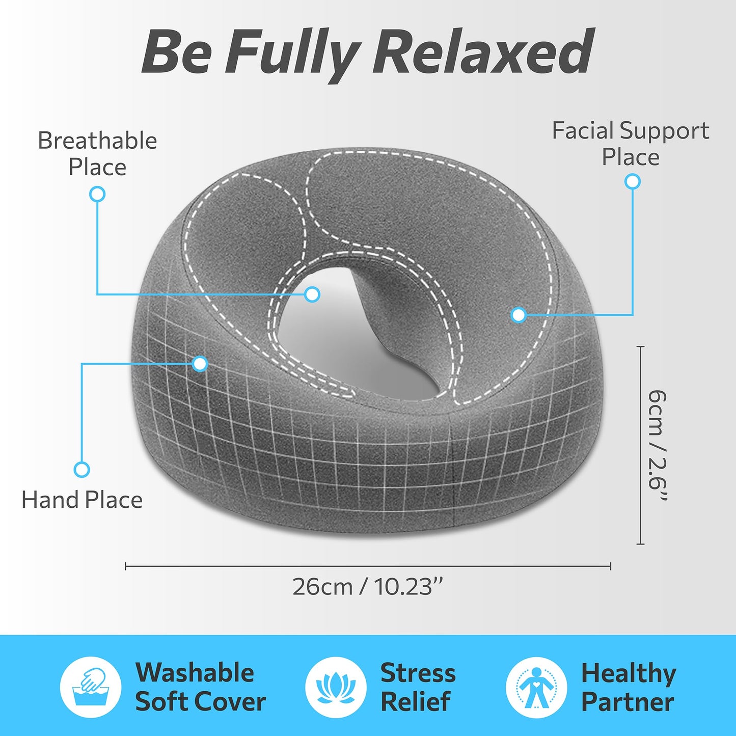 TEKINGUR Face Down Pillow with Ice Face Mask for Massage Table, Massage Headrest for Bed, Face Pillows for Stomach Sleeping, BBL Pillow After Surgery Post Eye Surgery & Vitrectomy Recovery