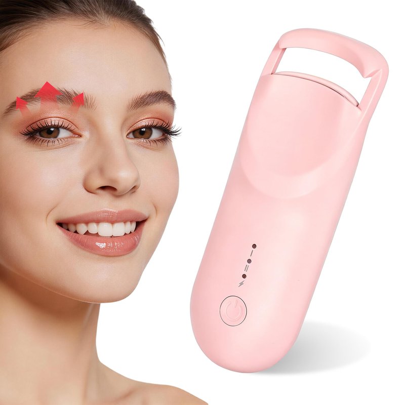 Heated Eyelash Curler,Portable Electric Heated Lash Curler Type-C Rechargeable Travel Eyelash Curlers with Heat Sensitive Silicone Pad,2-Level Adjustable Temp and Long-Lasting Natural Curves (Pink)