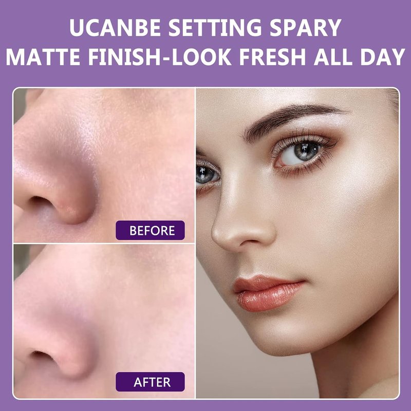 Long Lasting Makeup Setting Spray Kit - Hydrating Matte Finish Mist, 6.76 Fl Oz | Includes Travel Size Spray & Sponge Puff