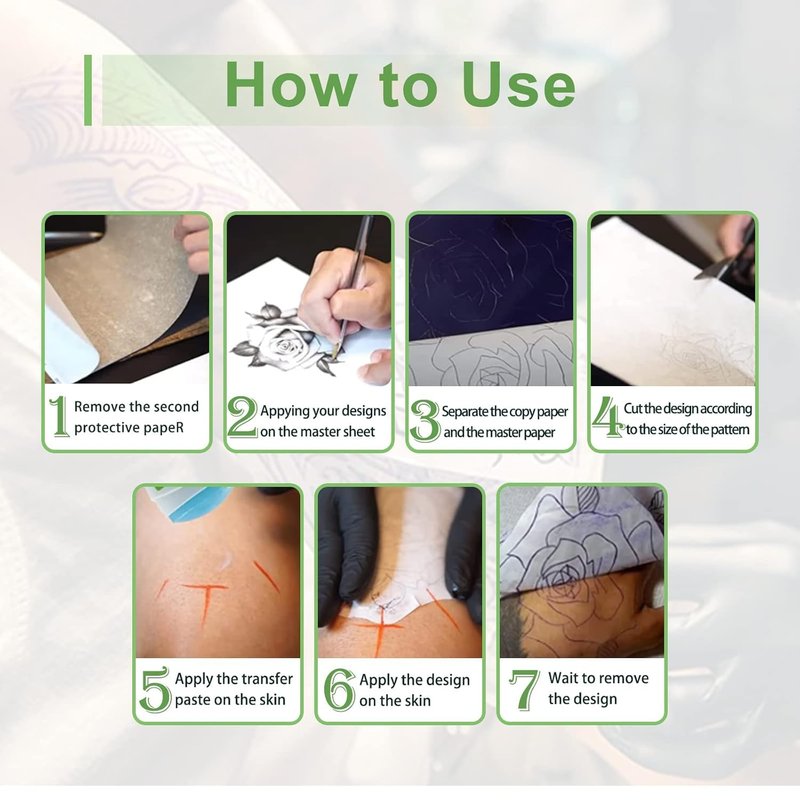 Stencil Paper Tattoo Transfer Paper, Yuelong 20Pcs Tattoo Paper A4 Tattoos Stencil Stuff 4 Laryer TracingPaper