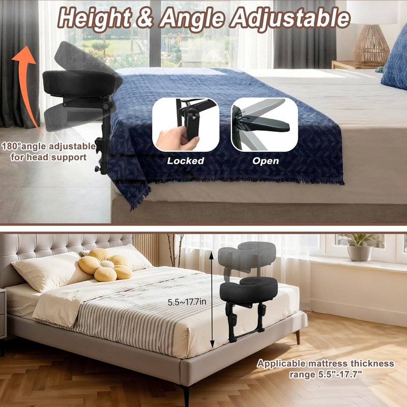 Skiennix Adjustable Massage Headrest - Perfect Face Cradle for Home Spa & Eye Surgery Recovery