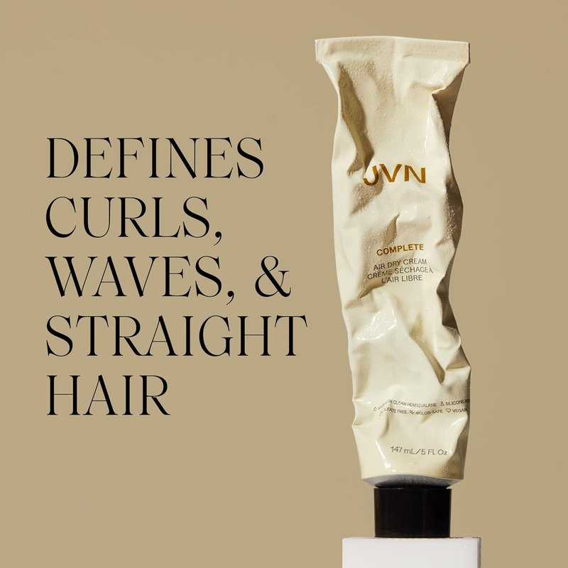 JVN No Heat Air Dry Cream - Hair Smoothing Curl & Wave Enhancer | 5 Fl Oz, Silicone-Free