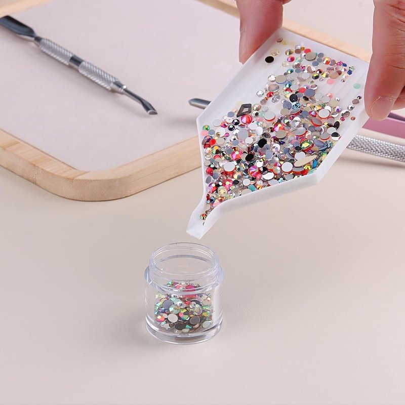 Rhinestone Diamond Painting Trays - 6Pcs Jewelry Bead Picker Plates for DIY Coaster Art & Crafts | Gem Sorting Tools