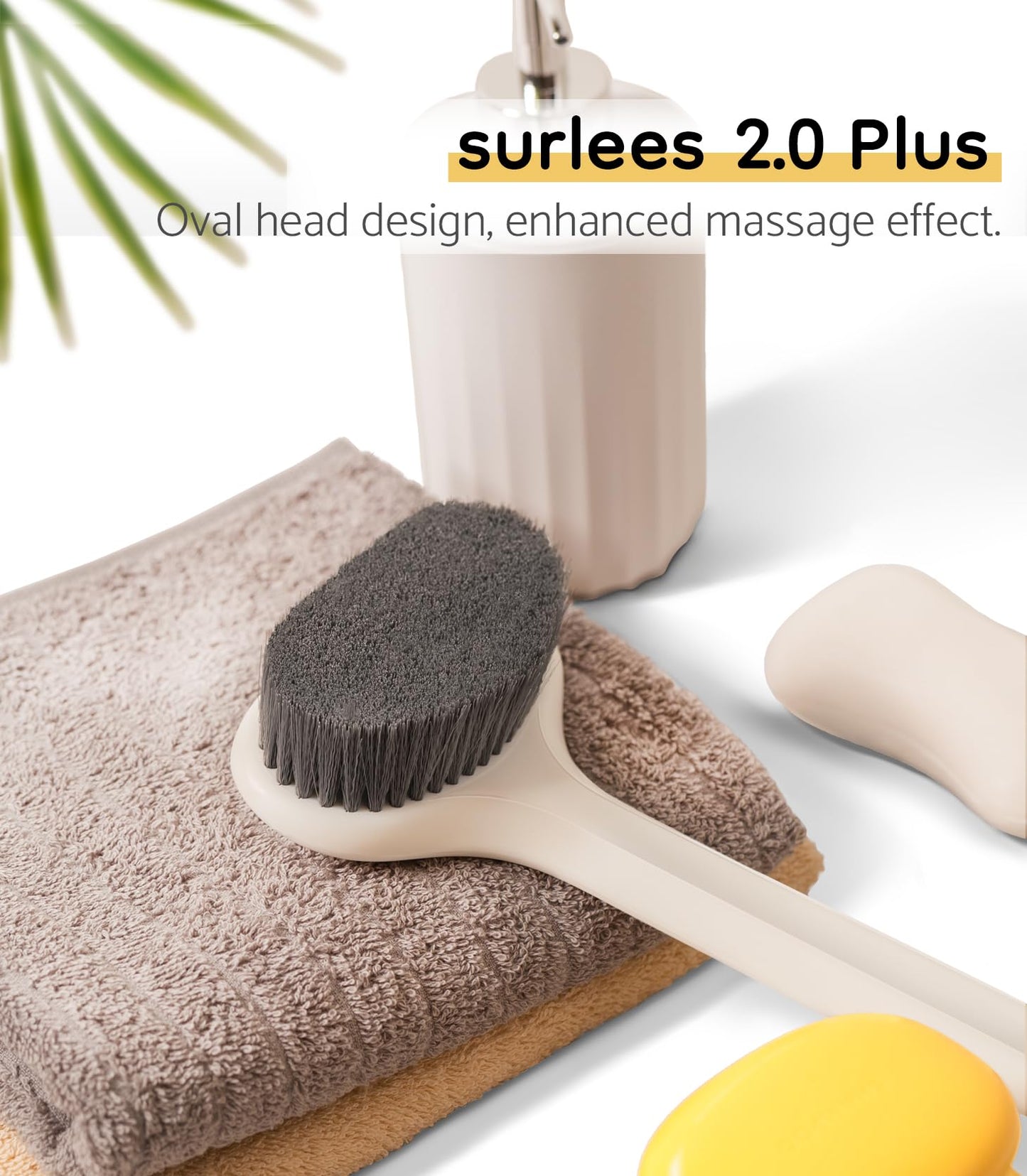 surlees Back Scrubber for Shower, Bath and Body Brush for Elderly, Men and Women, 15 Inch / 38 CM (Blue, Scrub Force 4)