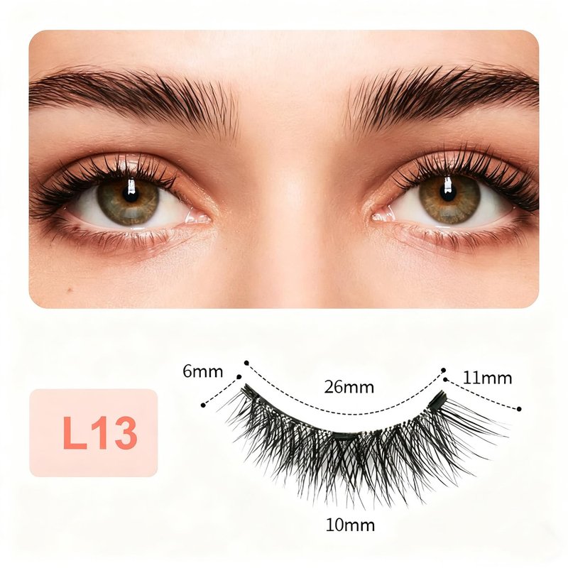 Magnetic Eyelashes Kit with Applicator Natural Look, Magnet lashes Pack Portable Reusable No Glue False Eyelashes Kit Easy to Wear Wispy Fluffy L13