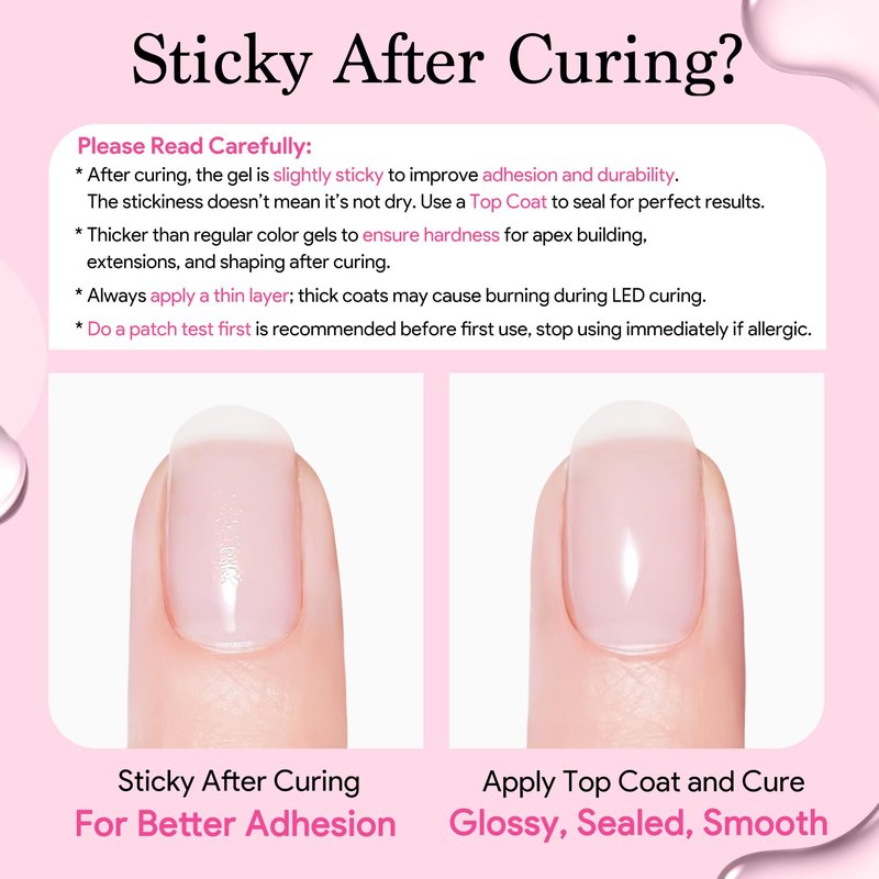 Builder Nail Gel, 7-in-One Builder for Nails Crystal Clear Strengthener Glue Apex Enhancement Extension Hard Building Gel LED Lamp Cured Rubber Base Coat for DIY Beginners& Salon Manicure 0.54 OZ