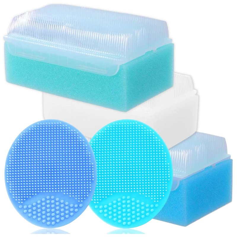 Cradle Cap Brush for Babies - Baby Sponge for Bathing Newborn Bath Essentials | Cradle Cap Treatment | Baby Bath Sponges for Newborns (5-Pack)