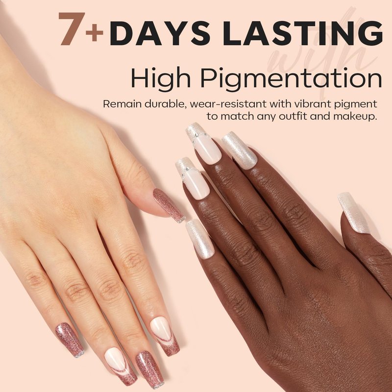 modelones Fall Nail Polish Set, 6 Colors Nude Brown Orange Metallic Bronze Quick Dry Mini Nail Lacquer Kit Shimmer Nail Art DIY Home Salon Manicure Gifts for Women Girls