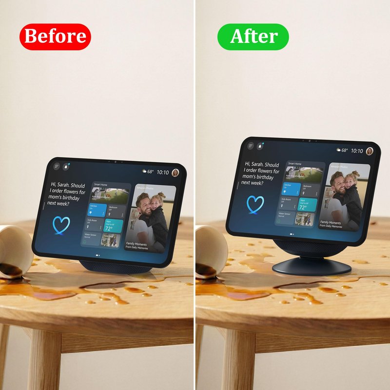 PlusAcc Stand for Show 11 & Show 8 (2025 Release) & for iPhone Models - Adjustable Tilt Holder, Table Display Stand Desktop Base Accessories Compatible with iPhone 12, Non-Slip Base (Graphite)