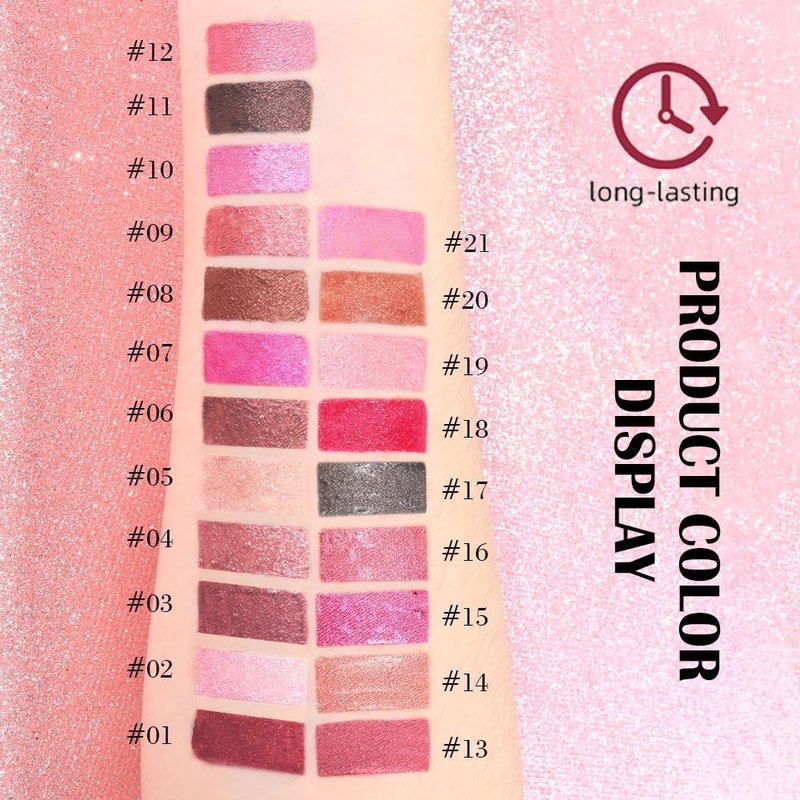 Rose Gold Metallic Lip Liner and Lipstick Combo Lip Gloss Tints Stain Set Makeup for Women Long Lasting Waterproof 24, Light Pink Metallic Glitter Shimmer Iridescent Liquid Lipstick lippies Lip Gloss