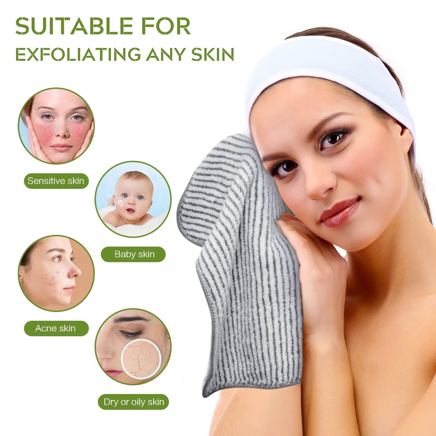SINLAND Microfiber Face Cloths Highly Absorbent Washcloths Soft Feel Fingertip Towels Multi-Purpose Wash Cloths for Bathroom, Gym, Hotel, Spa and Kitchen, 12Inch x 12Inch