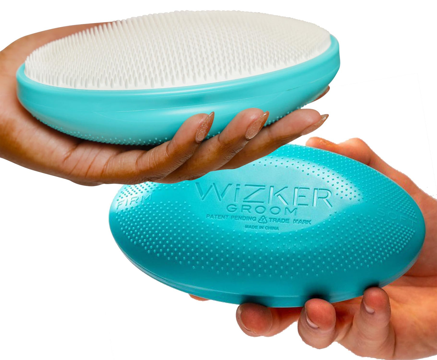 WIZKER® Premium Ingrown Hair Exfoliating Brush: Soft + Firm Face Body Scrubber, Sensitive Skin Exfoliator, Prevents Razor Bumps, Shave, Laser, Wax, Epilation, Dermaplaning – Waterproof, Mold Resistant