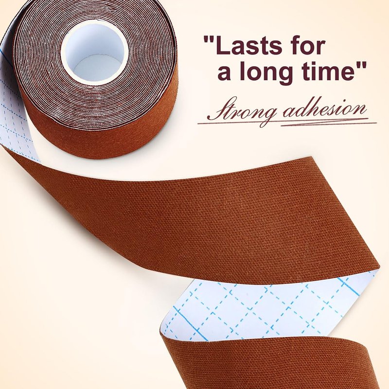 Okela Boob Tape - Breast Lift Tape for Large Breast,Body Tape for Breast Lift w 2 Pcs Breast Petal Adhesive Bra Brown