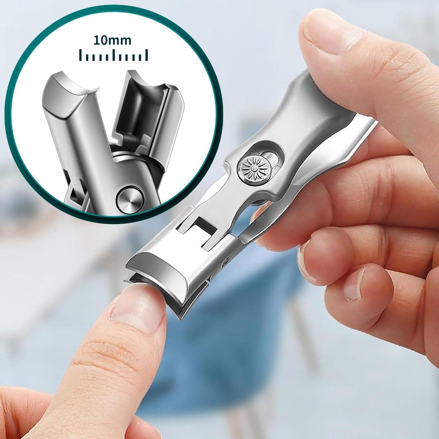 Toenail Clippers for Seniors Thick Toenails, Ultra Wide Jaw Stainless Steel Splashless Nail Clipper Seniors Adults Men Women (Black)