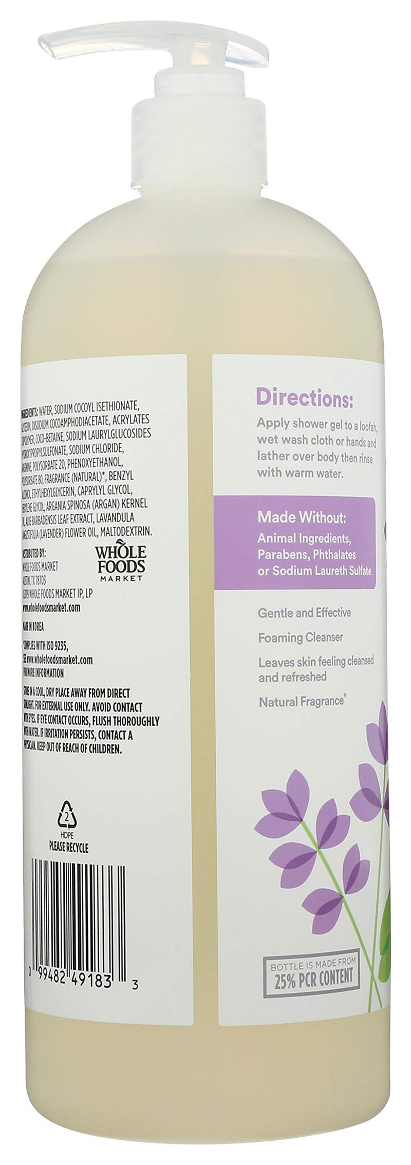 365 by Whole Foods Market, Foaming Shower Gel, Lavender, 32 Fl Oz