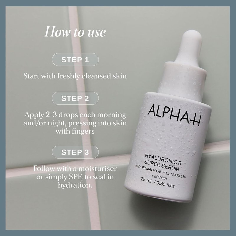 Alpha-H Hyaluronic 8 Super Serum - Deep Hydration & Plumper Skin | Lightweight Daily Face Serum (25ml)