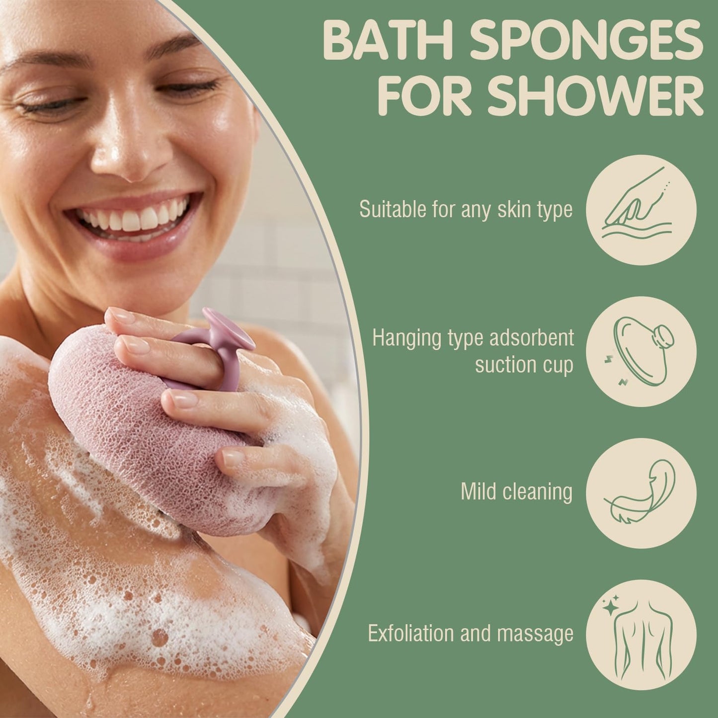 Super Soft Sunflower Suction Bath Ball, 2025 Upgraded 2 in 1 Sunflower Bath Ball Exfoliating Bath Sponge Cleaning Brush (2) (Pink)