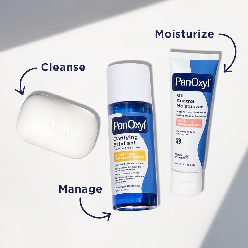 PanOxyl Clarifying Exfoliant - 2% Salicylic Acid BHA Liquid for Acne Prone Skin | 4 fl oz, Redness Relief & Pore Minimizer