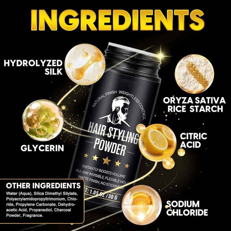 Skiennix Hair Styling Powder - Men's Texture Powder for Volume & Flexible Hold | 30g Matte Finish