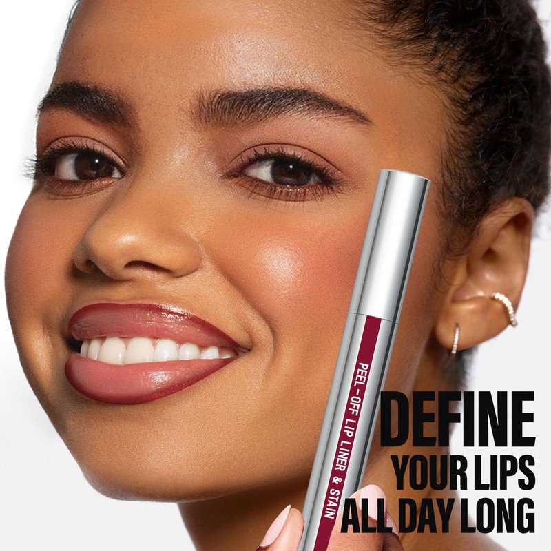 Cilrofelr Peel Off Lip Liner Stain, Long Wear Tattoo Lip Liner with Tweezer, Peel Off Lip Stain with Matte Finish, Long Lasting, Waterproof, Transfer-proof, Highly Pigmented Color (Berry)