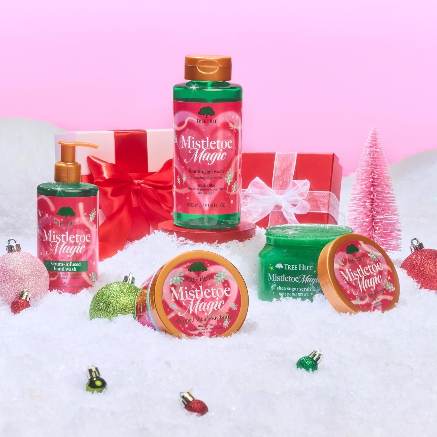Tree Hut Mistletoe Magic Shea Sugar Scrub, Exfoliating & Hydrating Body Scrub with Shea Butter, Holiday Gift & Stocking Stuffer, 18 oz