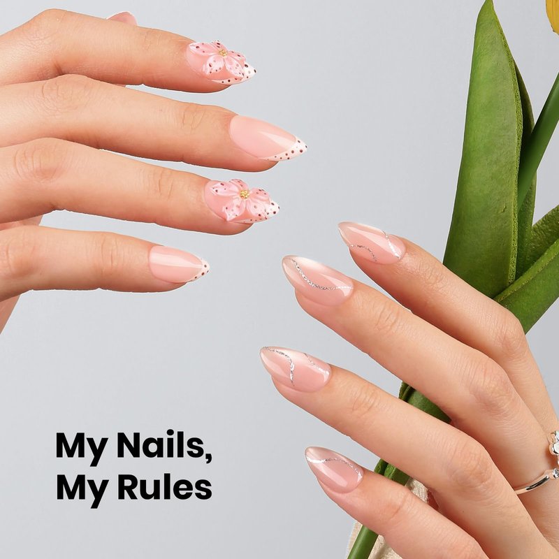 Beetles Short Almond Nail Tips, 320pcs 16 Sizes(00-14), Pre-Etched Half-Matte Full Cover Soft Gel Nail Tips Flat-X, Clear Press On False Nail Supplies, Easy DIY Nail Extension Salon Gift for Women