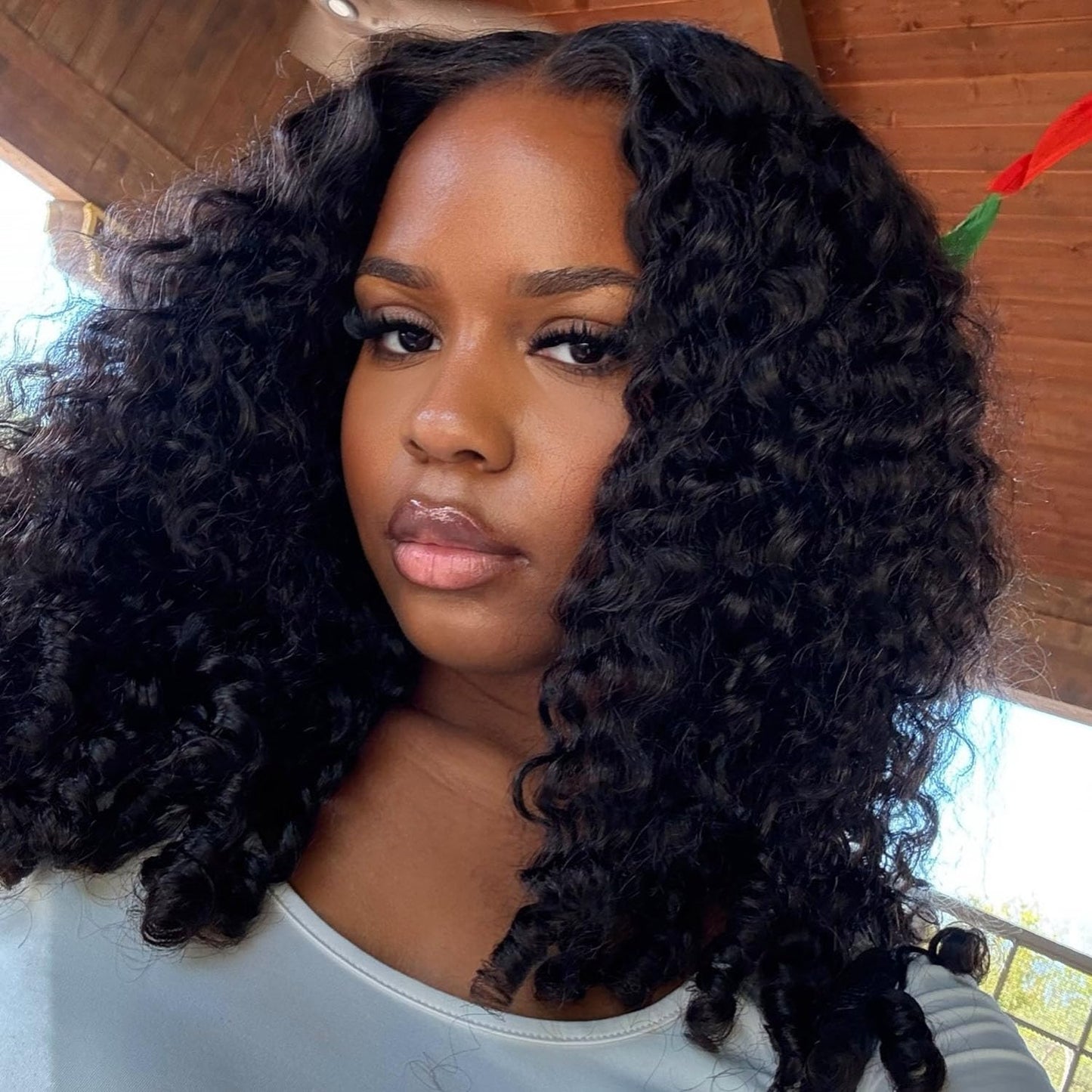 WIGNEE Burmese Curly Human Hair Half Wigs for Women 18 Inch 200% Density Glueless Deep Wave 3 In 1 Seamless Flip Over Half Wig Wear Go Drawstring Headband Wig with Spiral Ends Natural Color