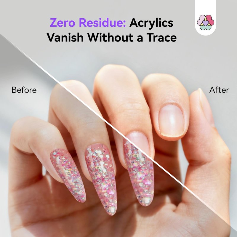SAVILAND Acrylic Nail Remover Kit: 2 Pcs Powerful & Efficient Acrylic Remover with Cuticle Oil Nail File Tools Professional Acrylic Remover Set No Need Soaking Or Wrapping for Home Use