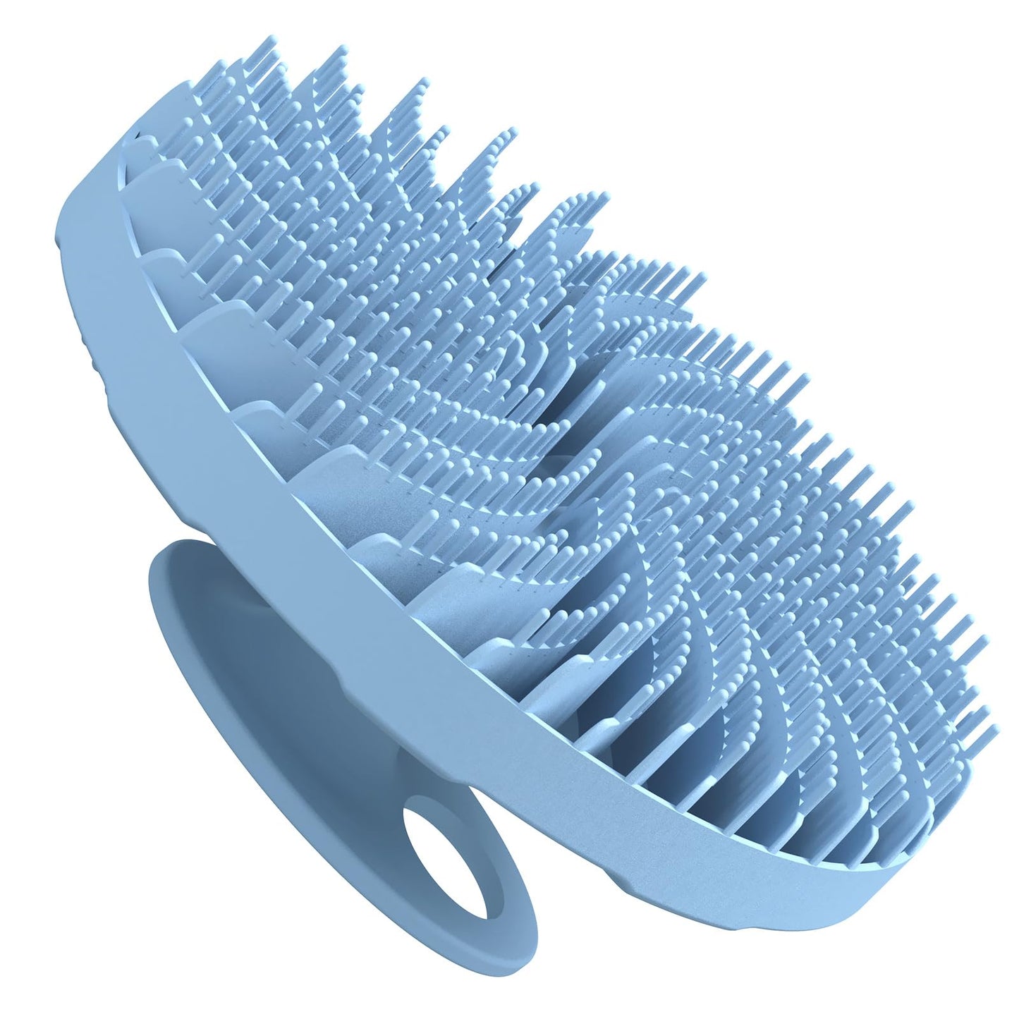 INNERNEED Food-Grade Silicone Body Scrubber Bath Shower Cleansing Brush, Gentle Exfoliating and Massaging, Nice Foaming, More Hygienic and Last Longer (Light Blue)