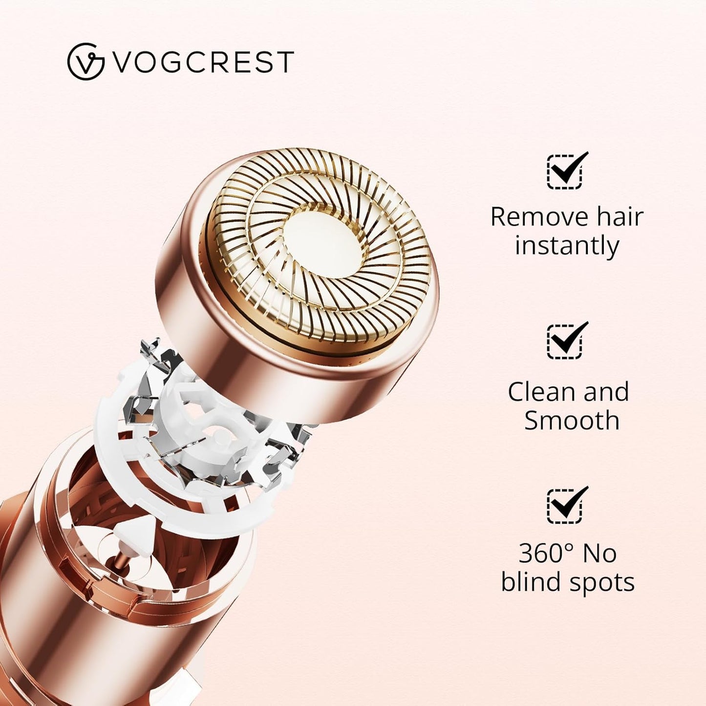 VOGCREST Replacement Heads for Facial Hair Removal - Painless Eyebrow Trimmer Razor Set for VG-102, VG-1023, VG-1024