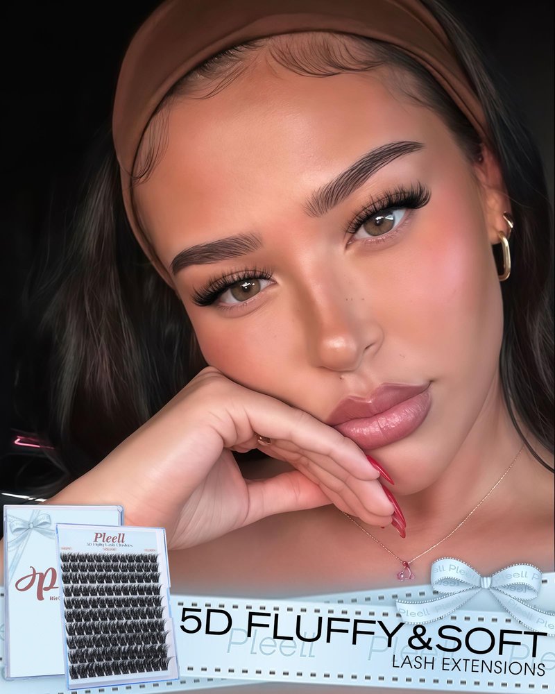 Fluffy Lash Clusters Wispy Eyelash Clusters 12-18mm 5D DIY Lashes Clusters D-Curl Natural Cluster Eyelash Extensions Volume Individual Lashes with Ultra-Thin Band by Pleell