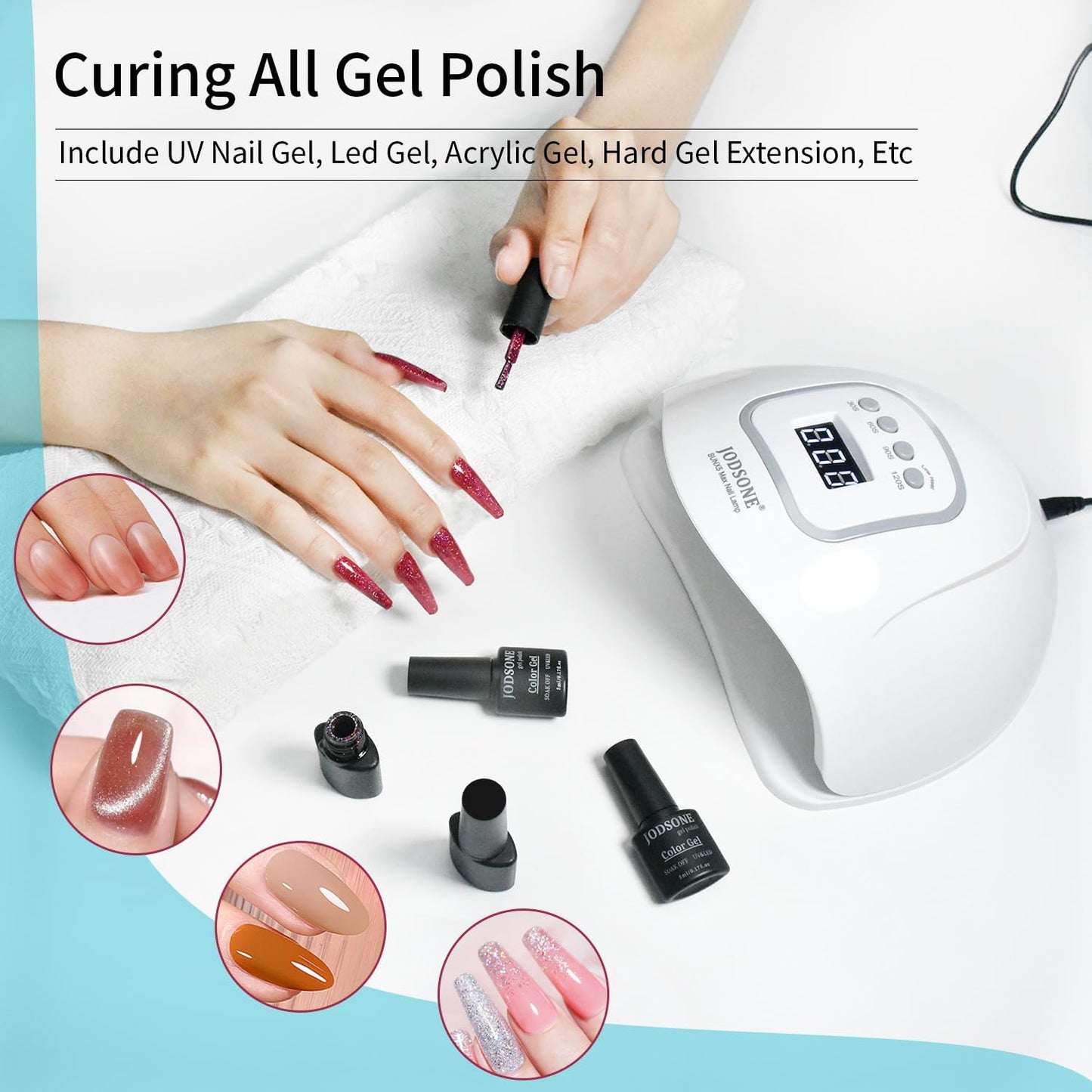 UV LED Nail Lamp - Professional Nail Dryer for Gel Polish with Automatic Sensor & 4 Timers | Fast Drying