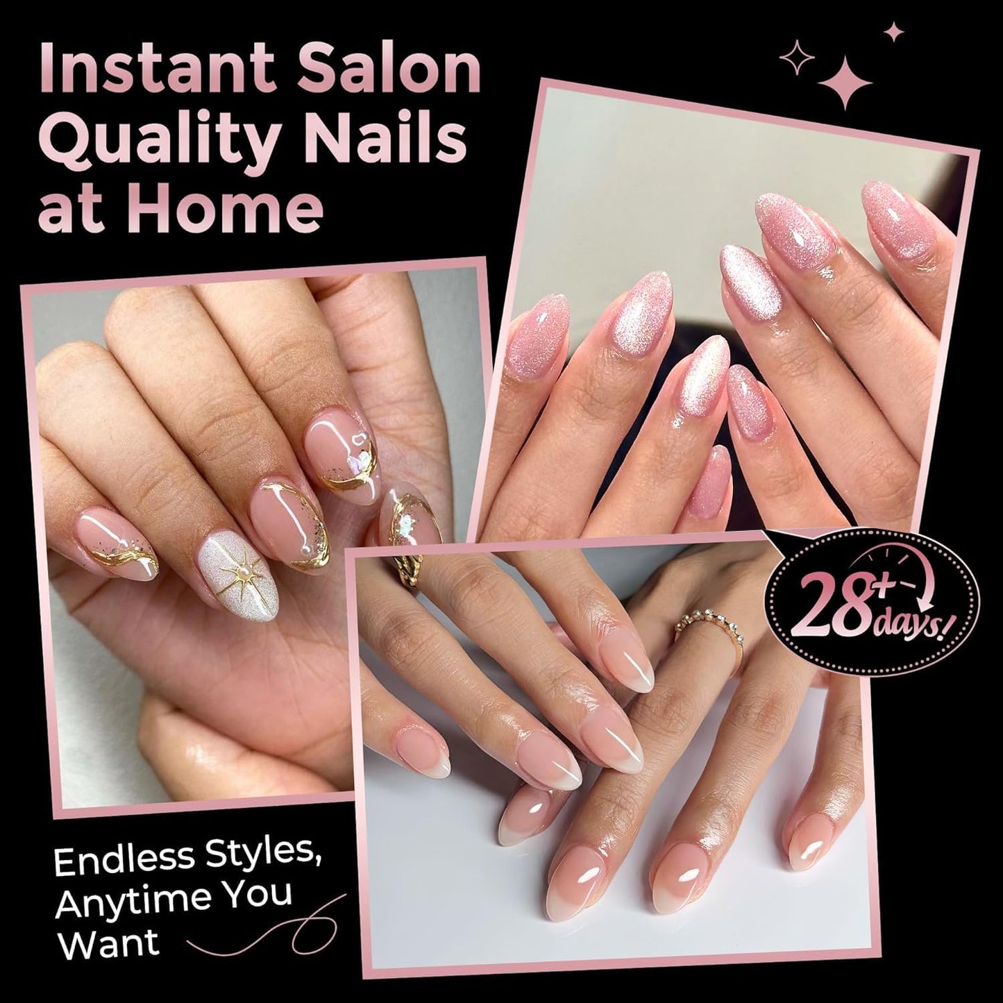 Skiennix Short Almond Nail Tips - 240pcs Soft Gel Acrylic Fake Nails | Half Matte Full Cover, 12 Sizes