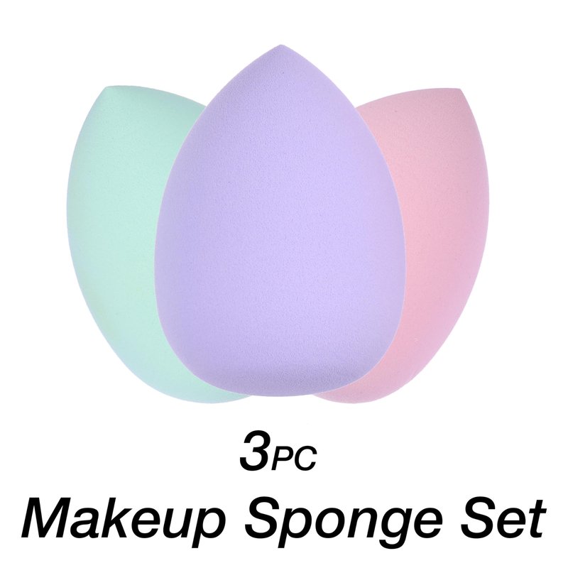 3pc Pastel Makeup Sponge Set – Beauty Blender for Foundation, Blush, Concealer, Eyeshadow, Contour & Highlighter | Soft Cosmetic Sponge Value Pack for Women – Flawless Finish