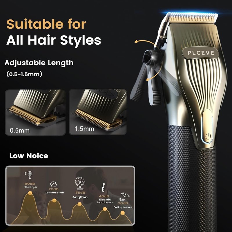 Skiennix Hair Clipper - Professional Electric Hair Cutting Set with 7500RPM Motor & LCD Display | Cordless Grooming Kit for Men