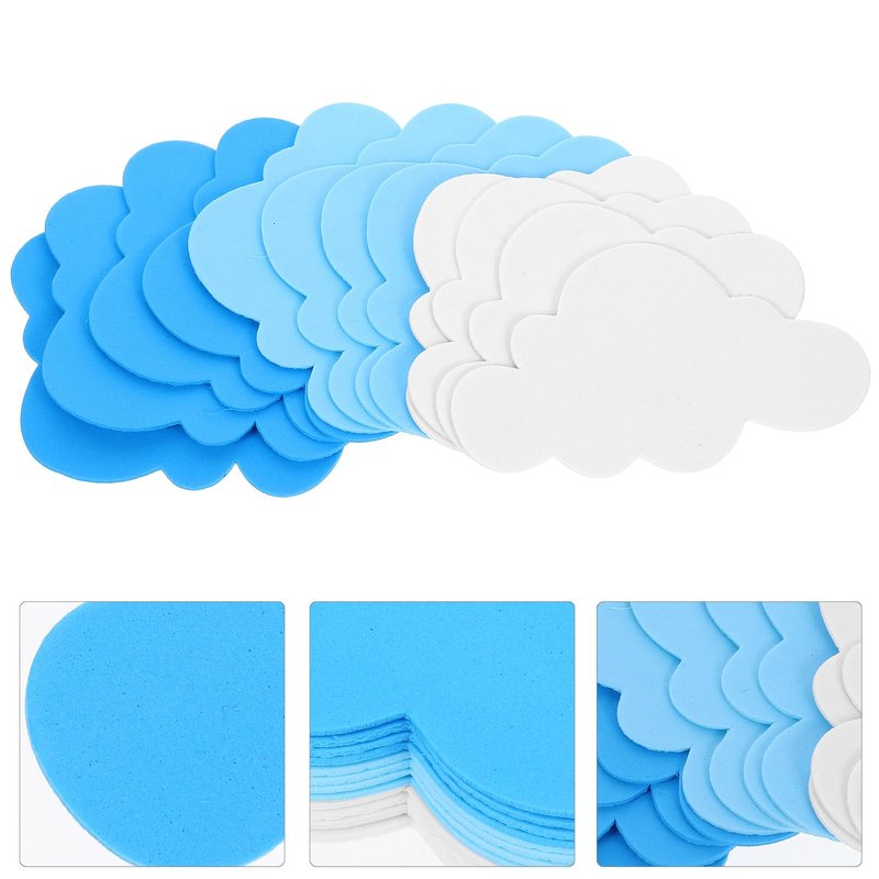 Clouds Wall Stickers EVA Wall Decal Self Adhesive Wallpaper Decoration for Kindergarten Classroom Clouds Kids Stickers DIY Crafts 24pcs 4.7X2.8in