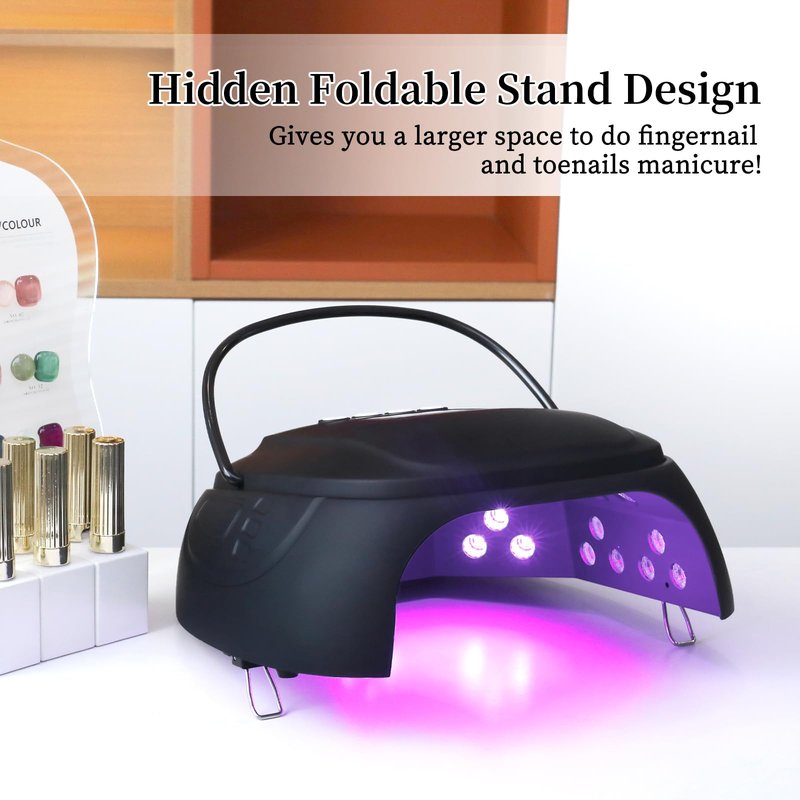 BOMOQING 126W Rechargeable UV LED Nail Lamp, Portable Cordless Nail Dryer with Auto Sensor and 4 Timer Settings, Professional Curing Lamp for Gel Polish and Salon (Black)