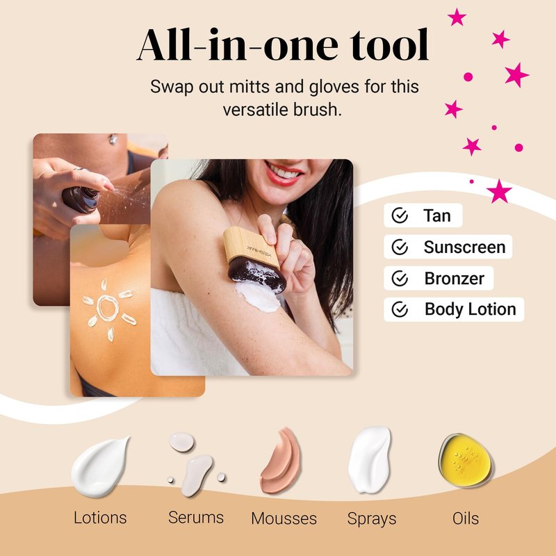 Keshima Self Tanner Brush, Large Tanning Brush for Face and Body, Kabuki Tan Applicator for Smooth and Even Coverage