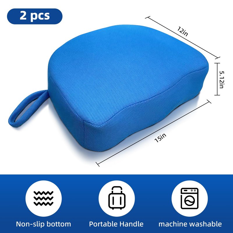 Hot Tub Booster Seat for Adults, Quick-Drying Portable Cushion with Weighted Module for Quick Sinking, Suitable for Hot Tub Booster Seat, Inflatable Hot Tub, Pool (2 Pack Blue)