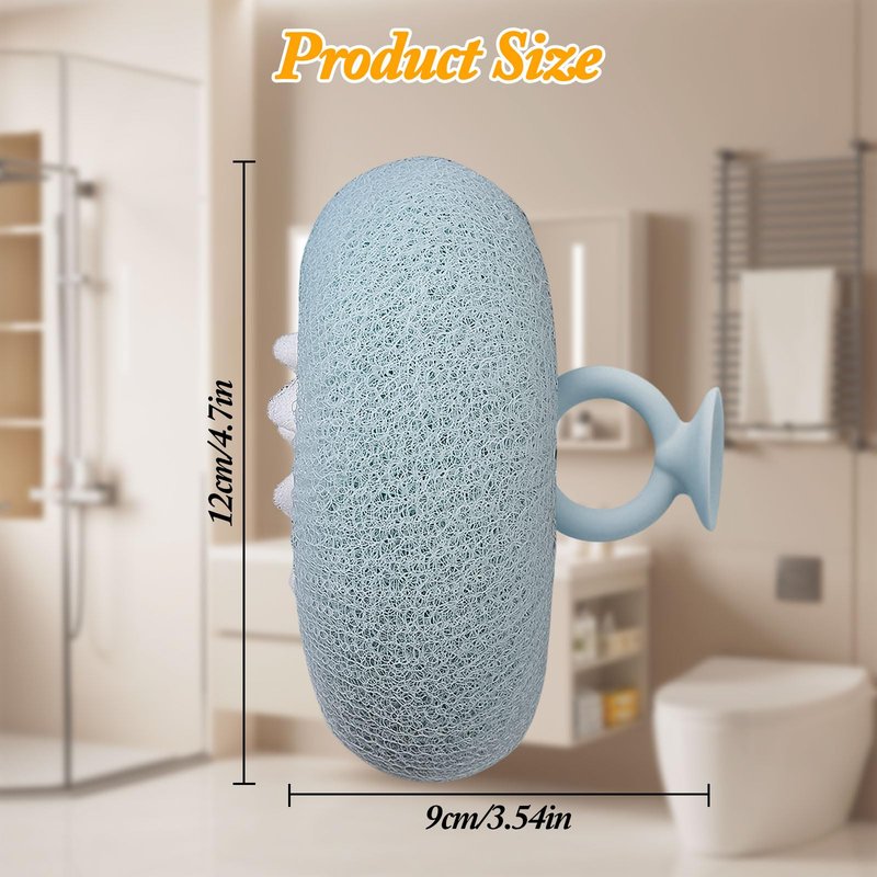 FWUNYVN 4Pcs New Upgrade 2-in-1 Sunflower Bath Ball, Ultra Soft Bath Sponge Cleaning Brush, Suction Cup Bath Ball with Finger Rings,Exfoliating Shower Loofah Sponges(Pink+Blue-Green+Beige+Purple)