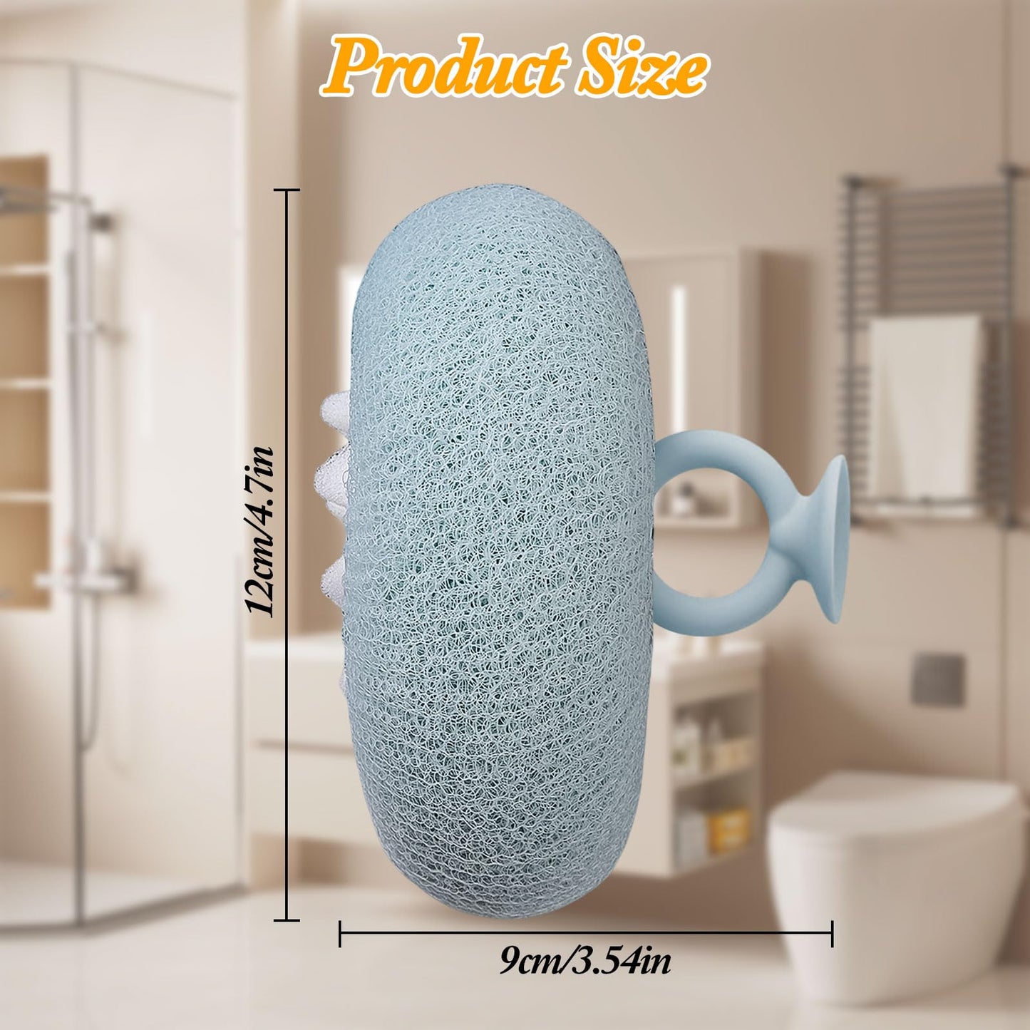 FWUNYVN 3Pcs 2-in-1 Sunflower Bath Ball, Super Soft Exfoliating Bath Sponge Cleaning Brush, Bath Loofah Sponge，Hangable Suction Cup Bath Ball for Women Men(Pink+Blue-Green+Purple)