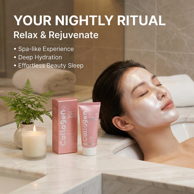 Redcool Collagen Overnight Wrapping Face Mask – Hydrating & Firming Peel-Off Mask for Elasticity and Radiance – 2.12 fl.oz, Suitable for All Skin Types